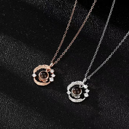 Color Picture Custom Projection Necklace Copper Pendant Titanium Steel Chain High Quality Jewelry For Women Girlfriend Gifts