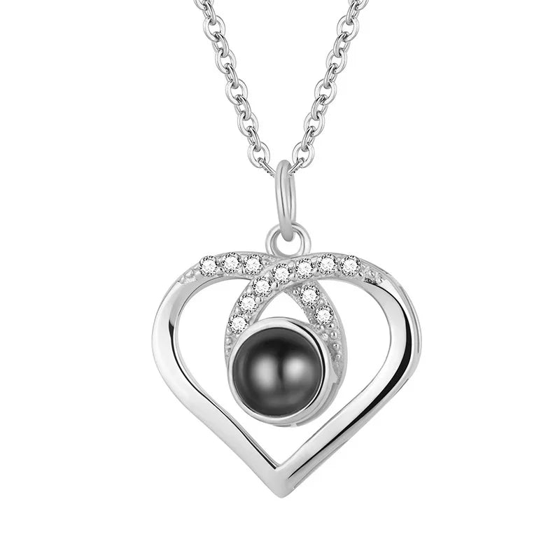 Color Picture Custom Projection Necklace Copper Pendant Titanium Steel Chain High Quality Jewelry For Women Girlfriend Gifts