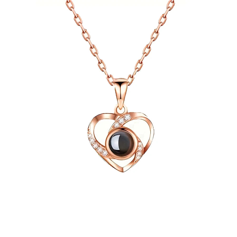Color Picture Custom Projection Necklace Copper Pendant Titanium Steel Chain High Quality Jewelry For Women Girlfriend Gifts