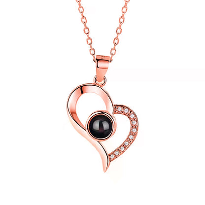 Color Picture Custom Projection Necklace Copper Pendant Titanium Steel Chain High Quality Jewelry For Women Girlfriend Gifts