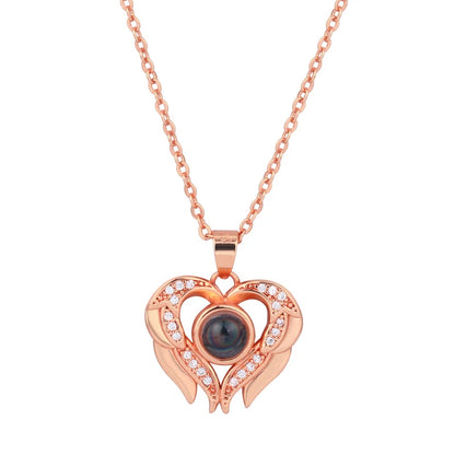 Color Picture Custom Projection Necklace Copper Pendant Titanium Steel Chain High Quality Jewelry For Women Girlfriend Gifts