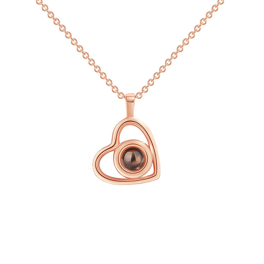 Color Picture Custom Projection Necklace Copper Pendant Titanium Steel Chain High Quality Jewelry For Women Girlfriend Gifts