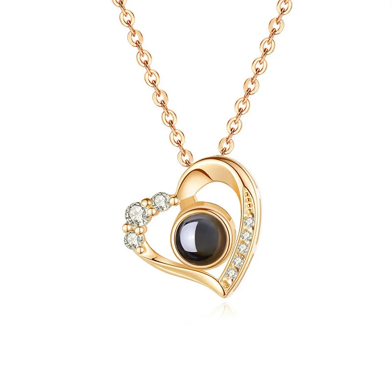 Color Picture Custom Projection Necklace Copper Pendant Titanium Steel Chain High Quality Jewelry For Women Girlfriend Gifts