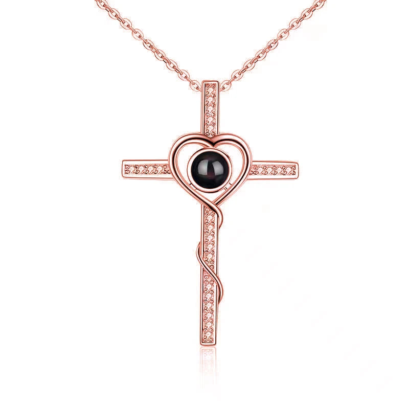 Color Picture Custom Projection Necklace Copper Pendant Titanium Steel Chain High Quality Jewelry For Women Girlfriend Gifts