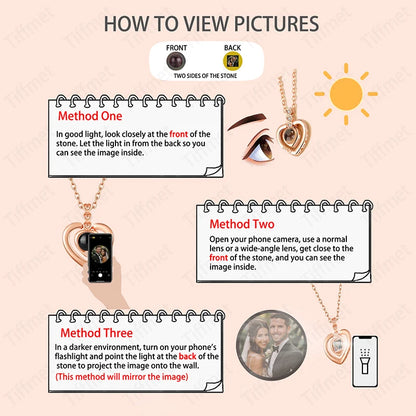 Color Picture Custom Projection Necklace Copper Pendant Titanium Steel Chain High Quality Jewelry For Women Girlfriend Gifts