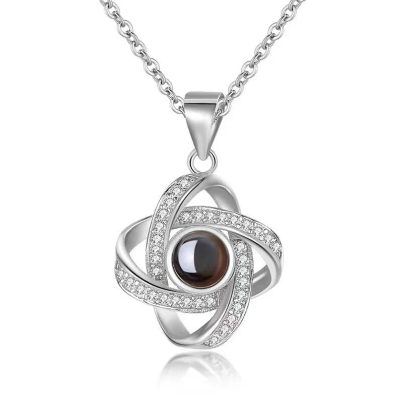 Color Picture Custom Projection Necklace Copper Pendant Titanium Steel Chain High Quality Jewelry For Women Girlfriend Gifts