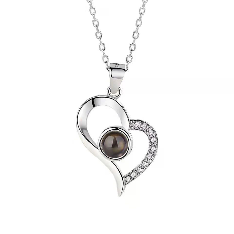 Color Picture Custom Projection Necklace Copper Pendant Titanium Steel Chain High Quality Jewelry For Women Girlfriend Gifts