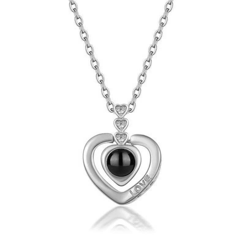 Color Picture Custom Projection Necklace Copper Pendant Titanium Steel Chain High Quality Jewelry For Women Girlfriend Gifts