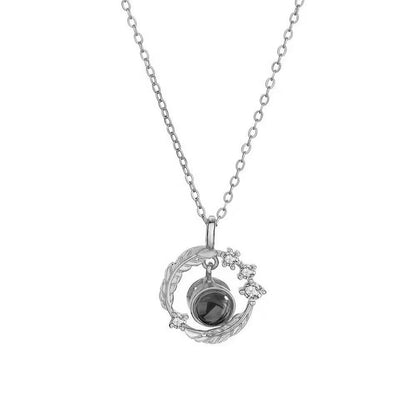 Color Picture Custom Projection Necklace Copper Pendant Titanium Steel Chain High Quality Jewelry For Women Girlfriend Gifts