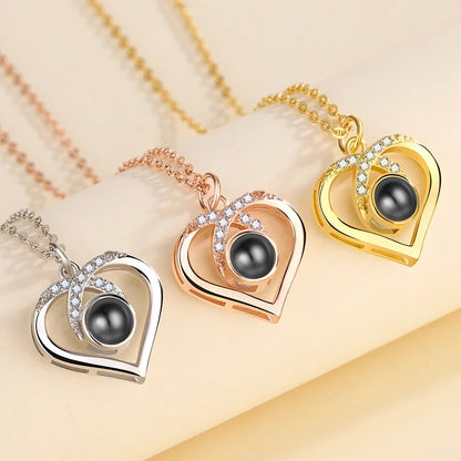 Color Picture Custom Projection Necklace Copper Pendant Titanium Steel Chain High Quality Jewelry For Women Girlfriend Gifts