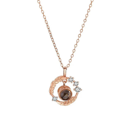 Color Picture Custom Projection Necklace Copper Pendant Titanium Steel Chain High Quality Jewelry For Women Girlfriend Gifts