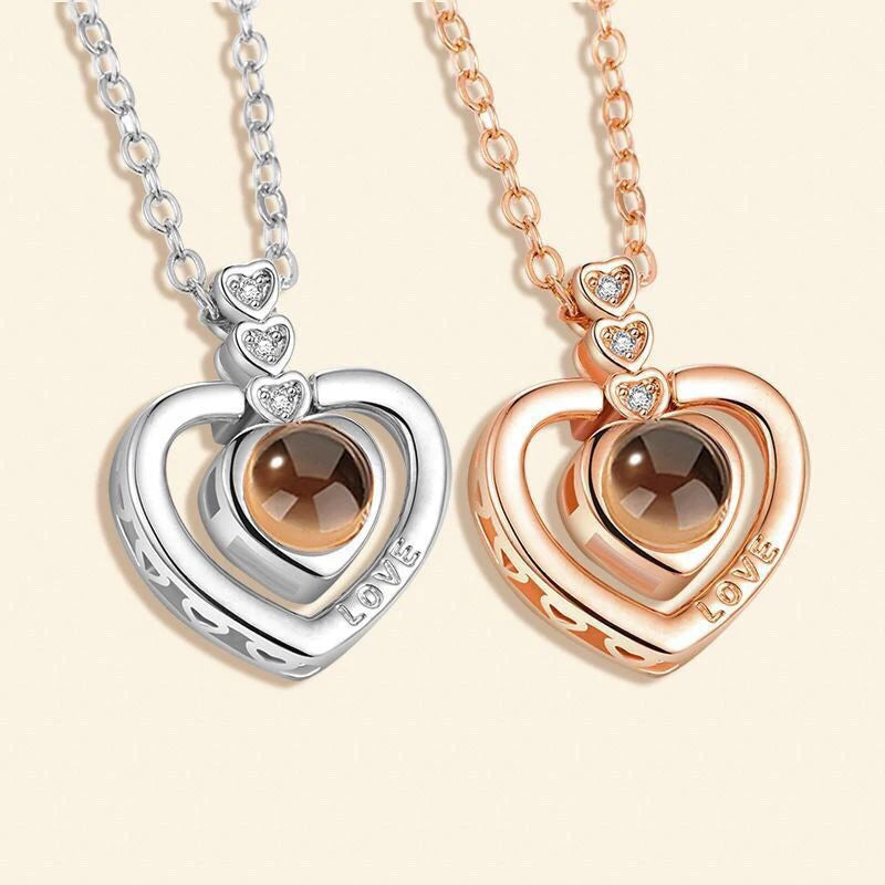 Color Picture Custom Projection Necklace Copper Pendant Titanium Steel Chain High Quality Jewelry For Women Girlfriend Gifts