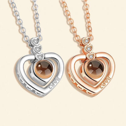 Color Picture Custom Projection Necklace Copper Pendant Titanium Steel Chain High Quality Jewelry For Women Girlfriend Gifts