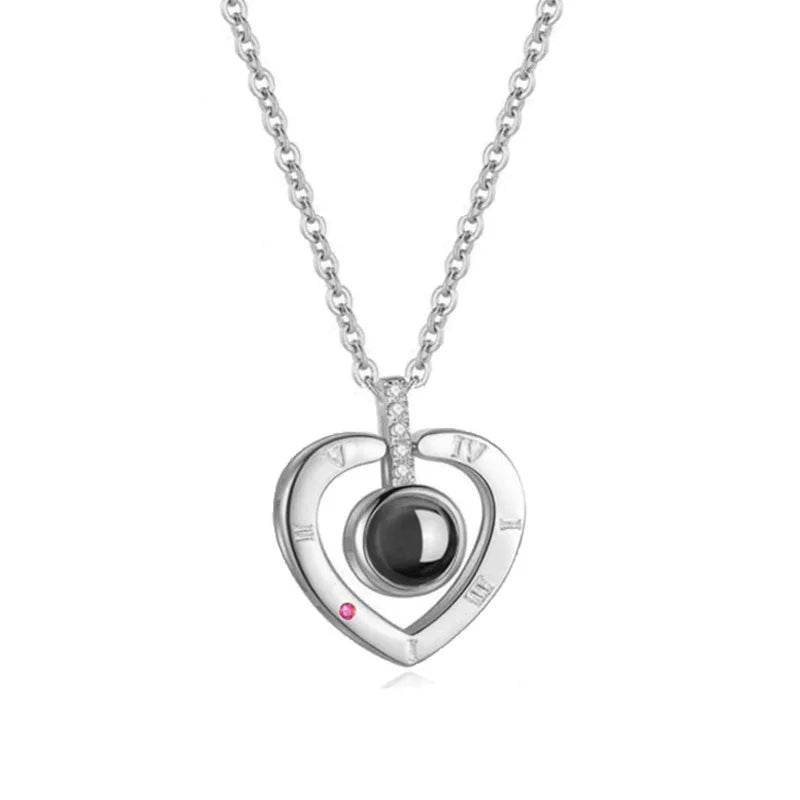 Color Picture Custom Projection Necklace Copper Pendant Titanium Steel Chain High Quality Jewelry For Women Girlfriend Gifts