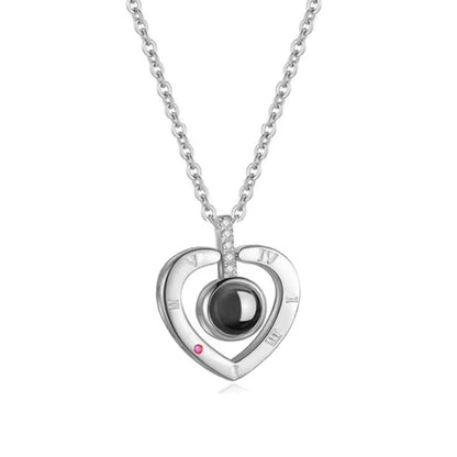 Color Picture Custom Projection Necklace Copper Pendant Titanium Steel Chain High Quality Jewelry For Women Girlfriend Gifts
