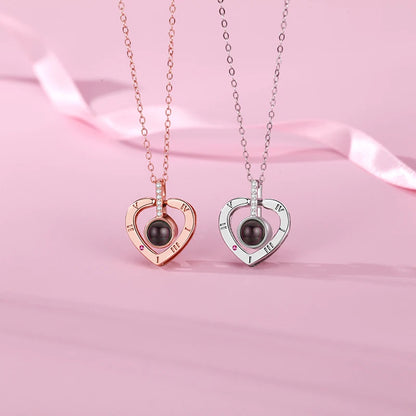 Color Picture Custom Projection Necklace Copper Pendant Titanium Steel Chain High Quality Jewelry For Women Girlfriend Gifts