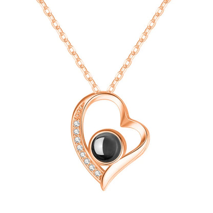 Color Picture Custom Projection Necklace Copper Pendant Titanium Steel Chain High Quality Jewelry For Women Girlfriend Gifts