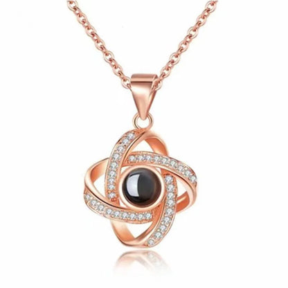 Color Picture Custom Projection Necklace Copper Pendant Titanium Steel Chain High Quality Jewelry For Women Girlfriend Gifts