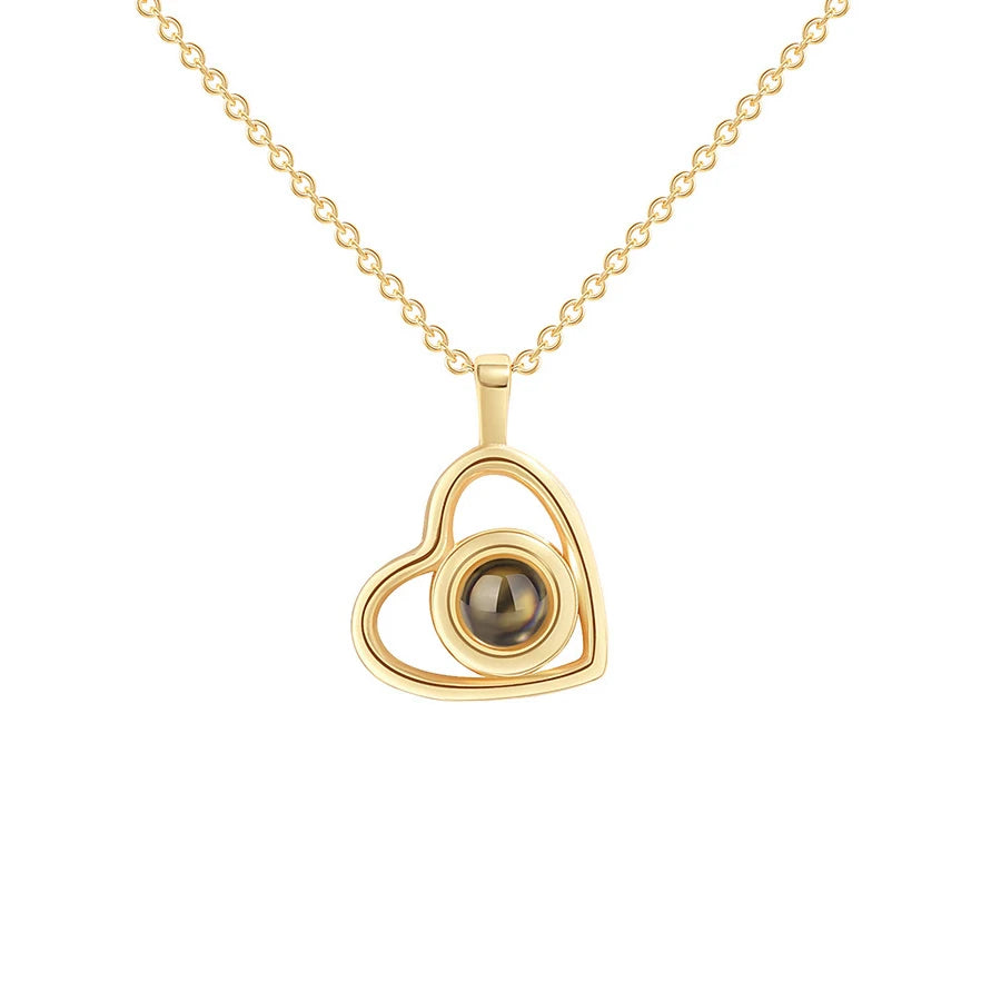 Color Picture Custom Projection Necklace Copper Pendant Titanium Steel Chain High Quality Jewelry For Women Girlfriend Gifts