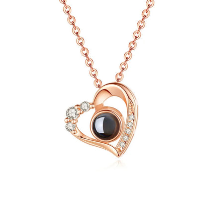 Color Picture Custom Projection Necklace Copper Pendant Titanium Steel Chain High Quality Jewelry For Women Girlfriend Gifts