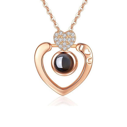 Color Picture Custom Projection Necklace Copper Pendant Titanium Steel Chain High Quality Jewelry For Women Girlfriend Gifts