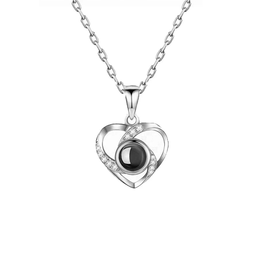Color Picture Custom Projection Necklace Copper Pendant Titanium Steel Chain High Quality Jewelry For Women Girlfriend Gifts