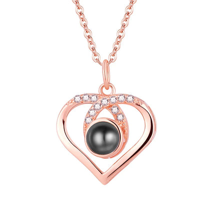 Color Picture Custom Projection Necklace Copper Pendant Titanium Steel Chain High Quality Jewelry For Women Girlfriend Gifts