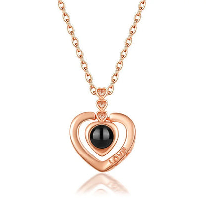 Color Picture Custom Projection Necklace Copper Pendant Titanium Steel Chain High Quality Jewelry For Women Girlfriend Gifts