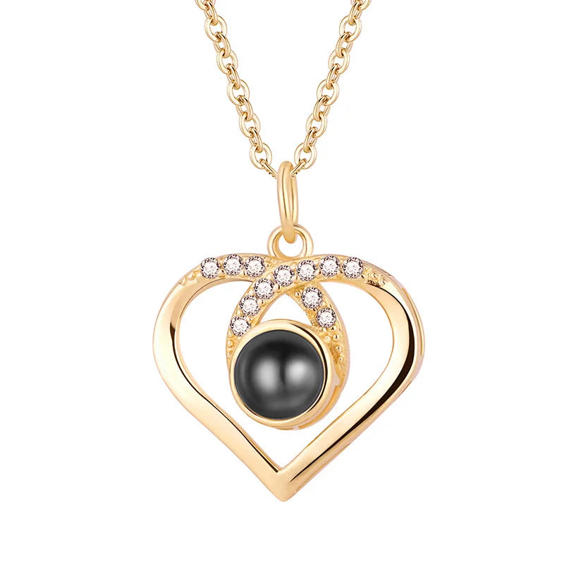 Color Picture Custom Projection Necklace Copper Pendant Titanium Steel Chain High Quality Jewelry For Women Girlfriend Gifts