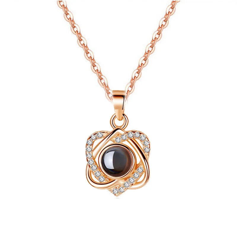 Color Picture Custom Projection Necklace Copper Pendant Titanium Steel Chain High Quality Jewelry For Women Girlfriend Gifts