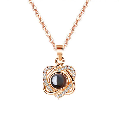 Color Picture Custom Projection Necklace Copper Pendant Titanium Steel Chain High Quality Jewelry For Women Girlfriend Gifts
